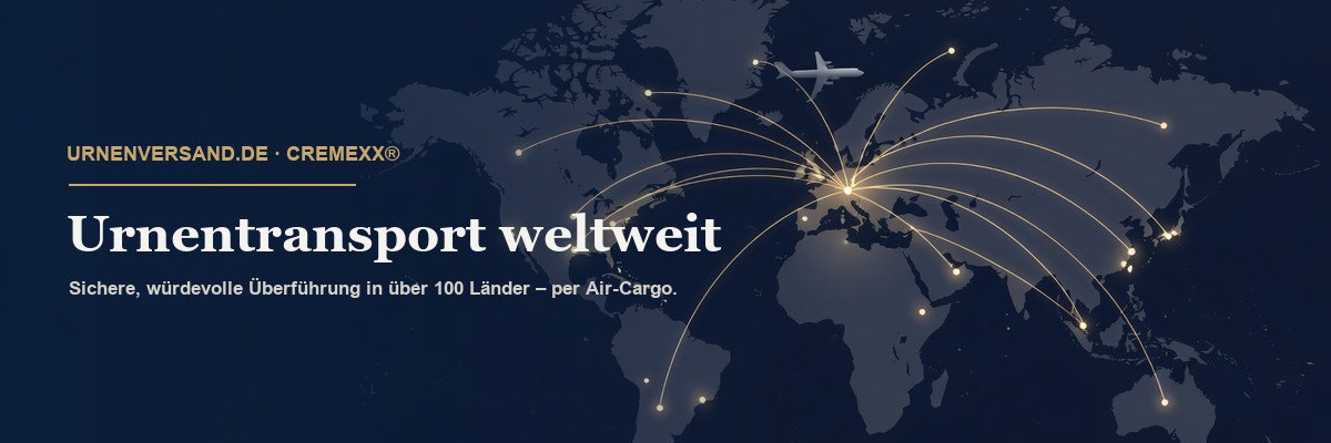 Urnentransport weltweit - sichere Ueberfuehrung in ueber 100 Laender per Air-Cargo