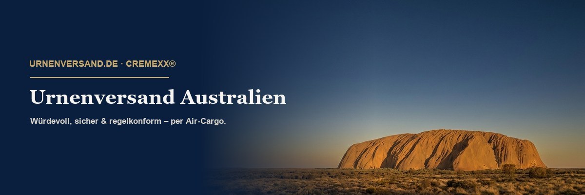 Urnenversand Australien – Uluru im Sonnenaufgang, würdevolle Überführung per Air-Cargo mit CREMEXX
